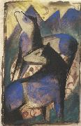 Franz Marc Two Blue Horses (mk34) oil painting picture wholesale